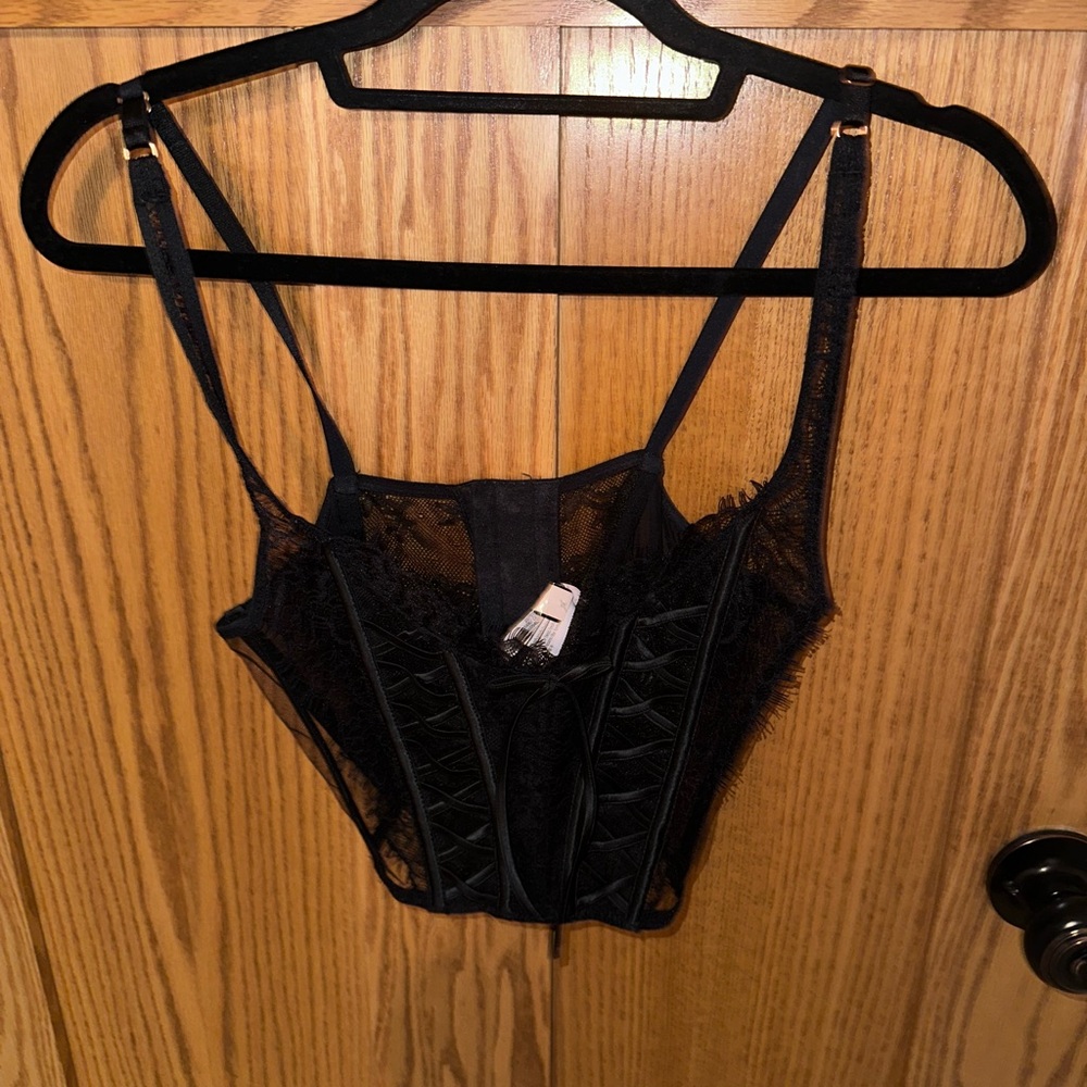 Victoria Secret Black Lace Corset Top